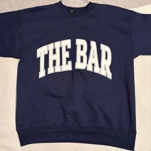 The Bar Sweatshirt Navy with White lettering, size M